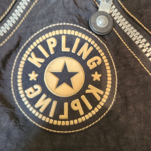 Kipling Vintage 90s Keeper Backpack Large Black Drawstring Buckle Zippers - Picture 4 of 11